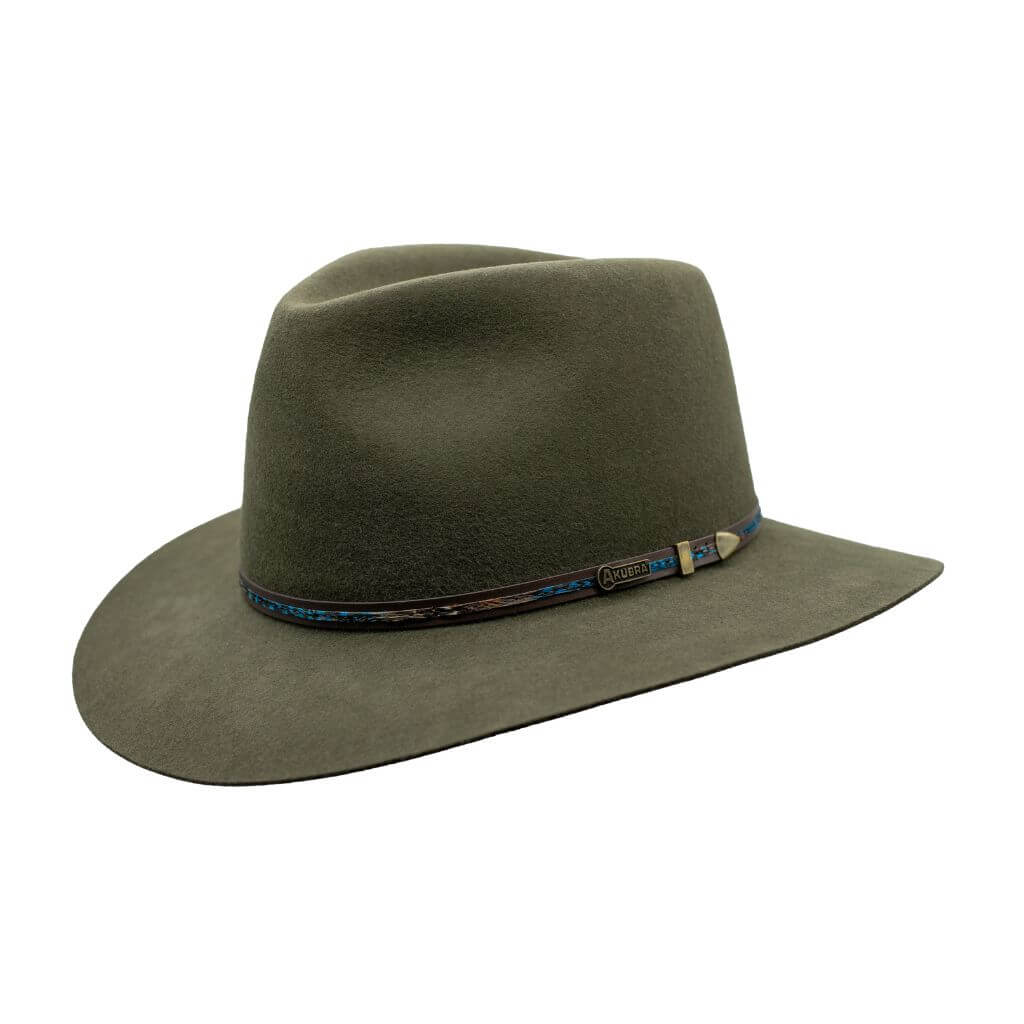 Angle view of Akubra Leisure Time hat  - Fern colour