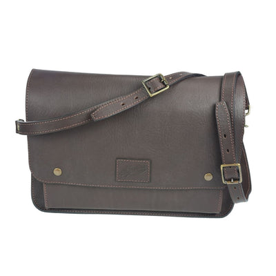 Canning 15" Satchel - Brown Leather | Akubra Hats.
